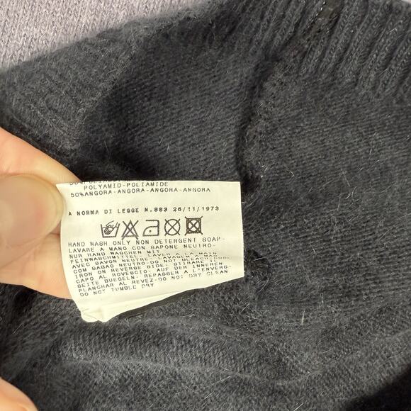 Vintage Versace Jeans Couture Angora Sweater Size M Italy Ombre Gray Medusa Y2K - Picture 6 of 8